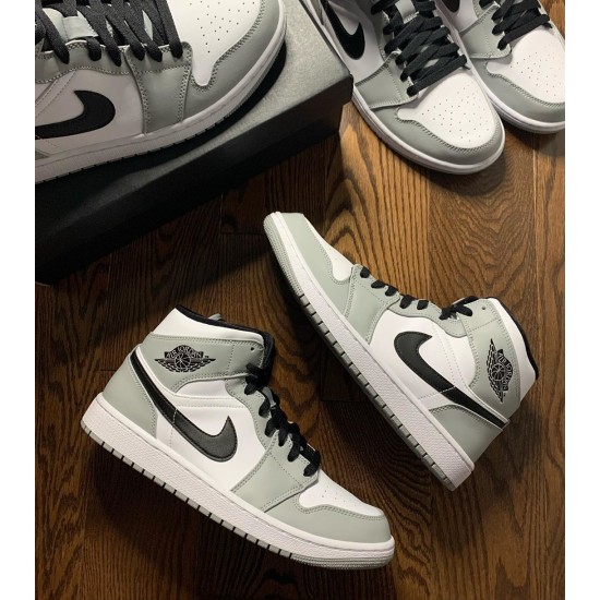 AJ 1 Mid Light Smoke Grey Light Smoke Grey/Black/White 554724-092