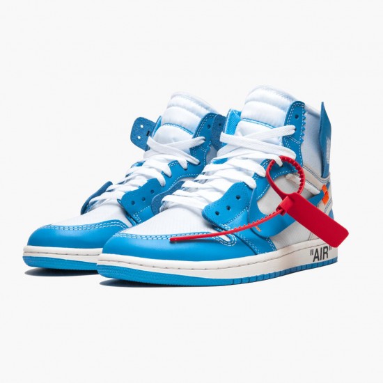 AJ 1 Retro High Off-White University Blue White/Dark Powder Blue Cone AQ0818-148