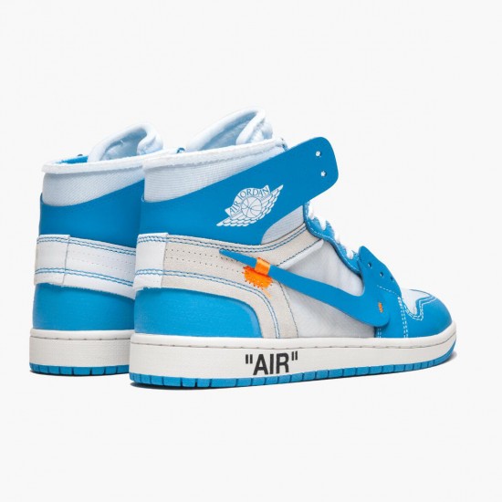 AJ 1 Retro High Off-White University Blue White/Dark Powder Blue Cone AQ0818-148