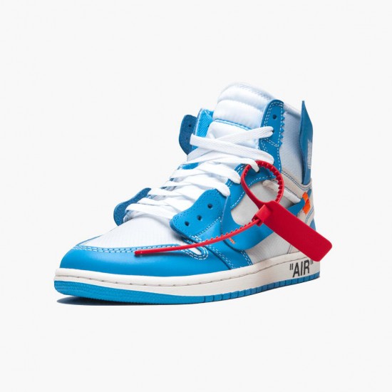 AJ 1 Retro High Off-White University Blue White/Dark Powder Blue Cone AQ0818-148