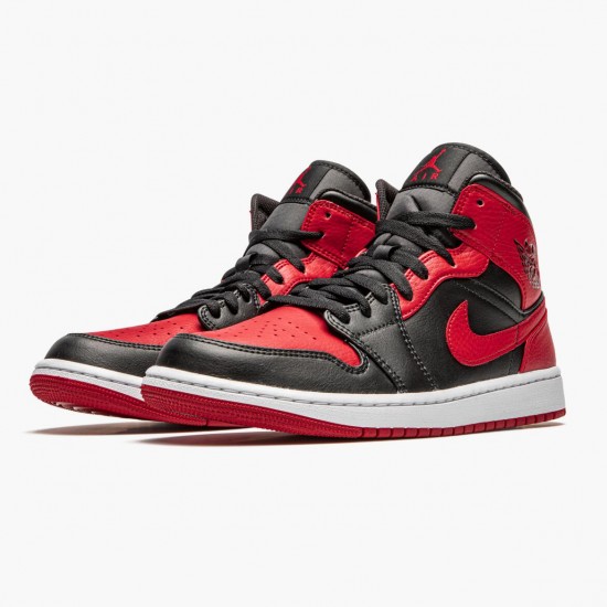 AJ 1 Mid Banned 2020 Black/University Red/Black Whi 554724-074