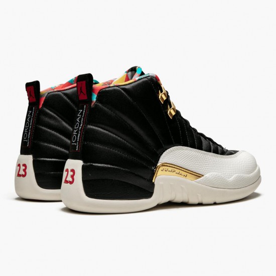 AJ 12 Retro 2019 CNY Chinese New Year Black/Sail-Metallic Gold-True Red CI2977-006