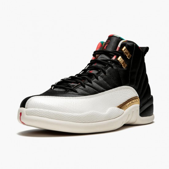 AJ 12 Retro 2019 CNY Chinese New Year Black/Sail-Metallic Gold-True Red CI2977-006