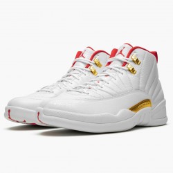 AJ 12 Retro FIBA White/University Red/Metallic 130690-107