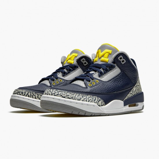 AJ 3 Retro Michigan Black/University Gold Cement G AJ3-820064