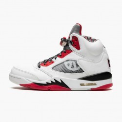 AJ 5 Retro Quai 54 2021 White/University Red/Black DJ7903-106