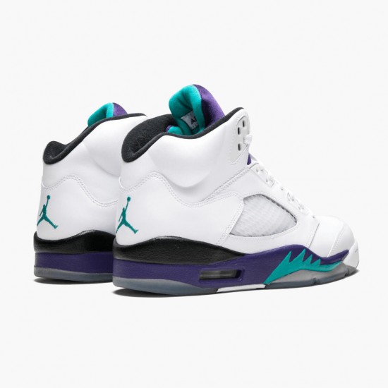 AJ 5 Retro Grape White/New Emerald Grp Ice Blk 136027-108