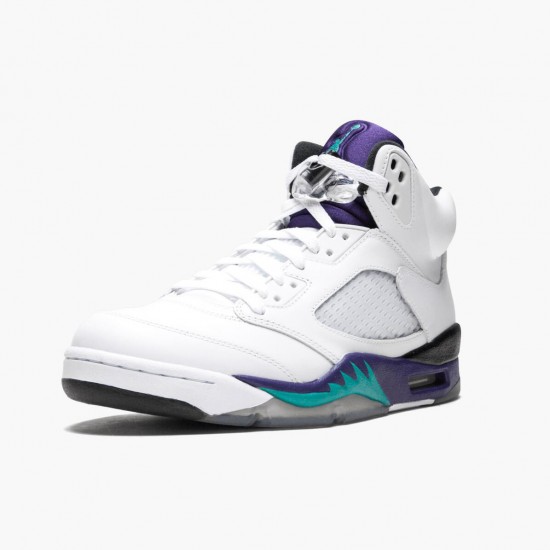 AJ 5 Retro Grape White/New Emerald Grp Ice Blk 136027-108