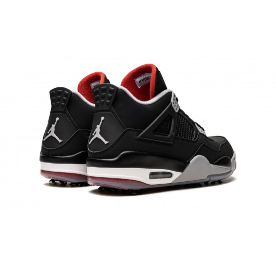 Air Jordan 4 Golf Bred Black Red Shoes CU9981 002,AJ4 Sneakers