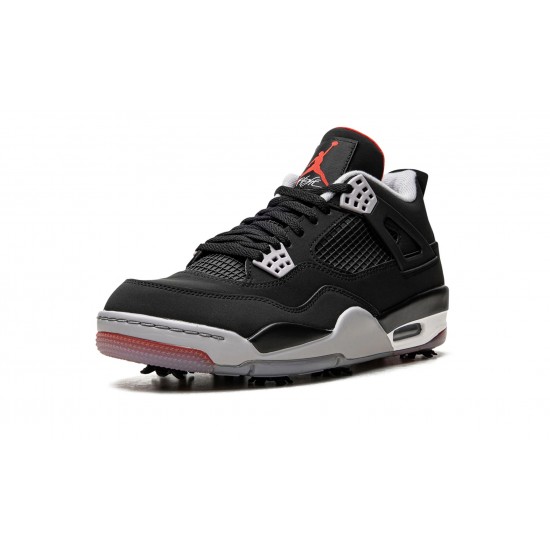 Air Jordan 4 Golf Bred Black Red Shoes CU9981 002,AJ4 Sneakers