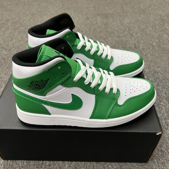 Air Jordan 1 Mid Lucky Green Black White DQ8426 301 AJ1 Jordan Shoes