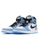 Air Jordan 1 Retro High White University Blue Black Womens/Mens AJ1 Sneakers 555088-134