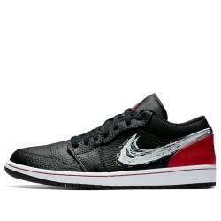 Air Jordan 1 Low "Brushstroke Swoosh Black" Womens/Mens AJ1 Sneakers DA4659-001