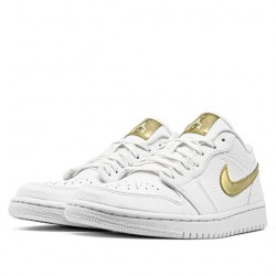 Air Jordan 1 Low "White Metallic Gold" Mens/Womens AJ1 Sneakers CZ4776-100