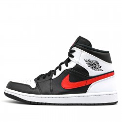 Air Jordan 1 Mid "Black Chile Red White" Mens/Womens AJ1 Sneakers 554724-075