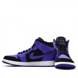 Air Jordan 1 Mid "Black Dark Concord" Womens/Mens AJ1 Sneakers 554724-051