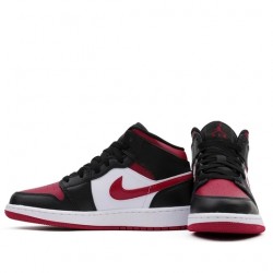 Air Jordan 1 Mid "Bred Toe" Womens/Mens AJ1 Sneakers 554725-066