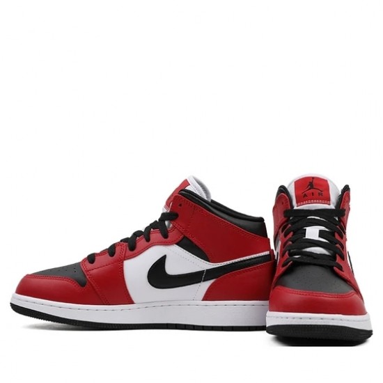 Air Jordan 1 Mid Chicago Black Toe Womens/Mens AJ1 Sneakers 554725-069