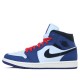 Air Jordan 1 Mid Deep Royal Blue Black Womens/Mens AJ1 Sneakers 852542-400