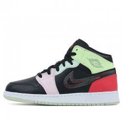 Air Jordan 1 Mid "Glow-In-The-Dark" GS AJ1 Sneakers AV5174-076