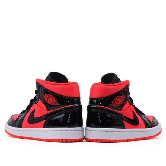 Air Jordan 1 Mid Hot Punch Black Womens/Mens AJ1 Sneakers BQ6472-600