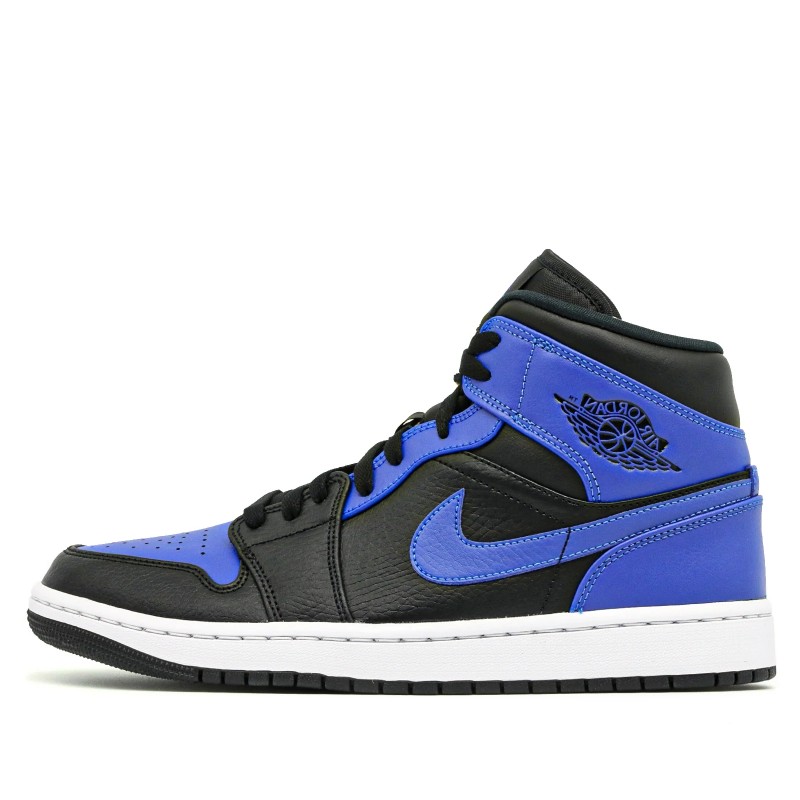 Air Jordan 1 Mid "Hyper Royal Tumbled Leather" Womens/Mens AJ1 Sneakers 554724-077