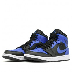 Air Jordan 1 Mid "Hyper Royal Tumbled Leather" Womens/Mens AJ1 Sneakers 554724-077