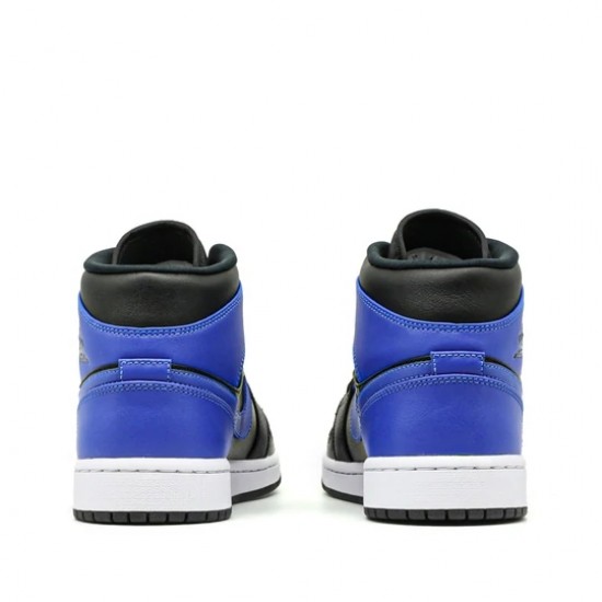 Air Jordan 1 Mid Hyper Royal Tumbled Leather Womens/Mens AJ1 Sneakers 554724-077