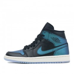 Air Jordan 1 Mid "Iridescent Black" Mens/Womens AJ1 Sneakers BQ6472-009