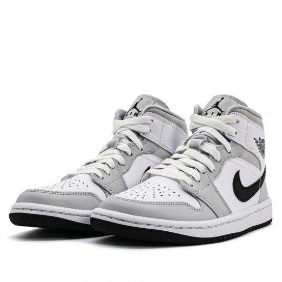 Air Jordan 1 Mid Light Smoke Grey Mens/Womens AJ1 Sneakers BQ6472-015