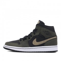 Air Jordan 1 Mid "Military Olive" Womens/Mens AJ1 Sneakers BQ6472-030