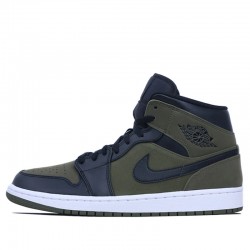 Air Jordan 1 Mid "Olive Canvas" Womens/Mens AJ1 Sneakers 554724-301