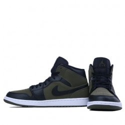 Air Jordan 1 Mid "Olive Canvas" Womens/Mens AJ1 Sneakers 554724-301