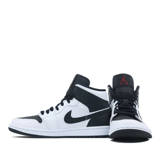 Air Jordan 1 Mid Reverse Black Toe Womens/Mens AJ1 Sneakers BQ6472-101