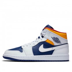 Air Jordan 1 Mid "Royal Blue Laser Orange" Womens/Mens AJ1 Sneakers 554724-131