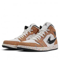 Air Jordan 1 Mid SE "Brushstroke" Womens/Mens AJ1 Sneakers DA8005-100