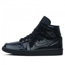 Air Jordan 1 Mid SE "Triple Black Patent" Mens AJ1 Sneakers BQ6472-002