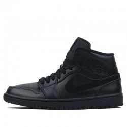 Air Jordan 1 Mid "Triple Black" Womens/Mens AJ1 Sneakers 554724-090