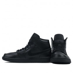 Air Jordan 1 Mid "Triple Black" Womens/Mens AJ1 Sneakers 554724-090