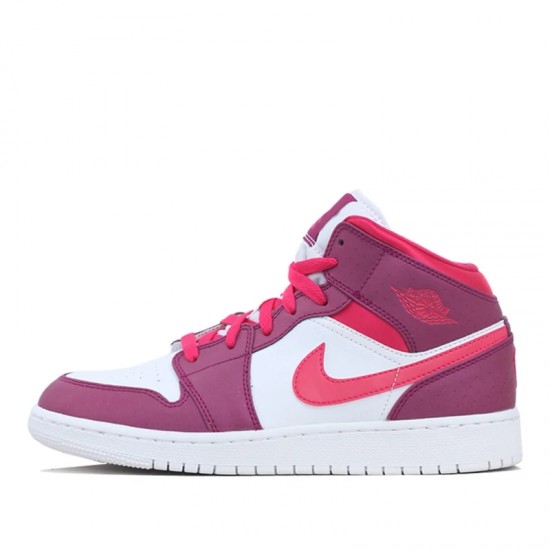 Air Jordan 1 Mid True Berry Rush Pink Womens AJ1 Sneakers 555112-661