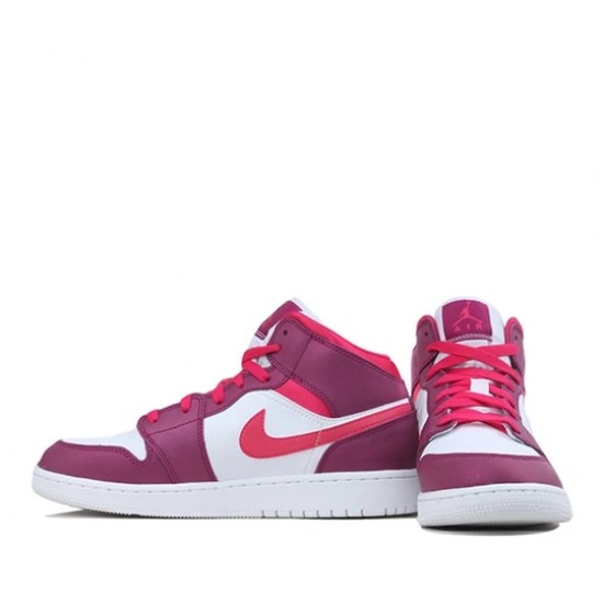 Air Jordan 1 Mid True Berry Rush Pink Womens AJ1 Sneakers 555112-661