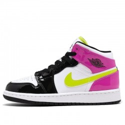 Air Jordan 1 Mid "White Black Cyber Pink" Womens AJ1 Sneakers CZ9835-100