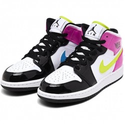 Air Jordan 1 Mid "White Black Cyber Pink" Womens AJ1 Sneakers CZ9835-100