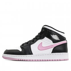 Air Jordan 1 Mid "White Black Light Arctic Pink" Mens/Womens AJ1 Sneakers 555112-103