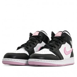 Air Jordan 1 Mid "White Black Light Arctic Pink" Mens/Womens AJ1 Sneakers 555112-103