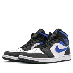 Air Jordan 1 Mid "White Black Racer Blue" Mens/Womens AJ1 Sneakers 554724-140