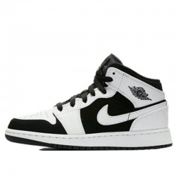 Air Jordan 1 Mid "White Black" Womens/Mens AJ1 Sneakers 554725-113