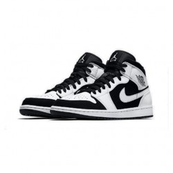 Air Jordan 1 Mid "White Black" Womens/Mens AJ1 Sneakers 554725-113