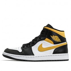 Air Jordan 1 Mid "White Pollen Black" Womens/Mens AJ1 Sneakers 554724-177