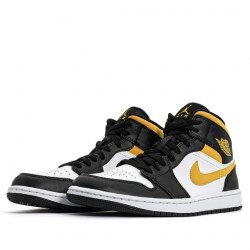 Air Jordan 1 Mid "White Pollen Black" Womens/Mens AJ1 Sneakers 554724-177